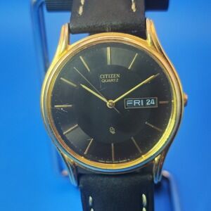 Vintage‎ 1988 Citizen 6100 Day-Date 32mm Mens Quartz Dress Watch Restored
